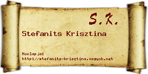 Stefanits Krisztina névjegykártya