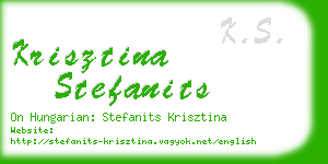 krisztina stefanits business card